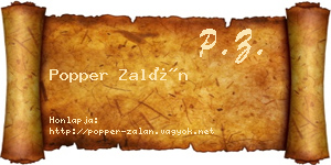 Popper Zalán névjegykártya